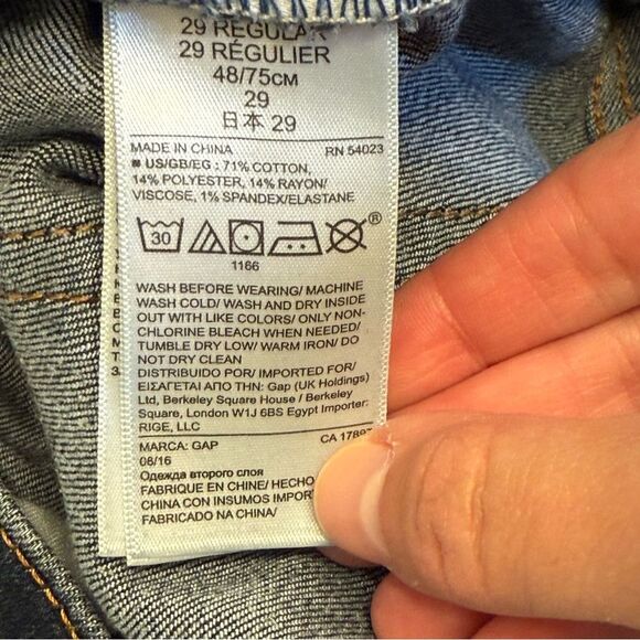 Gap Authentic Real Straight Jeans in Rinsed Denim Size 29R - Picture 7 of 8
